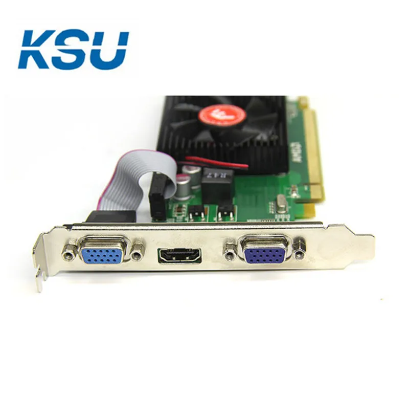 Высококачественная видеокарта HD6350 2G DDR3 PCIE 64 битная с двойным VGA + HDMI