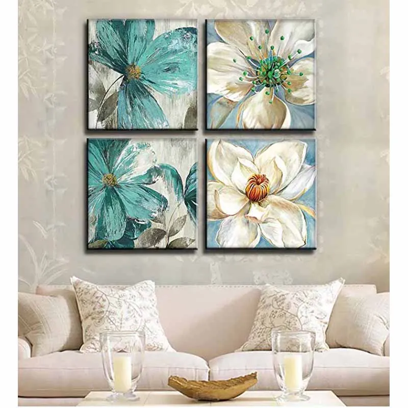 

5D Diy Diamond Painting 4pcs blue and white flowers Cross Stitch Kits floral Picture of Rhinestone Diamond Art EmbroideryZP-2147