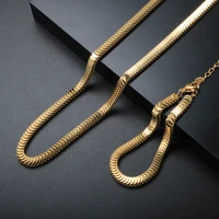 luxury geometric choker chain women necklace gold plated bracelet for women trendy jewelry set gift