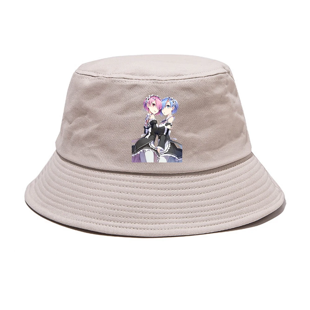 

Anime Re:Life In A Different World From Zero Fisherman Hat Casual Summer Bucket Hat Boonie Hat Outdoor Cap Sun Cap Beach Hat