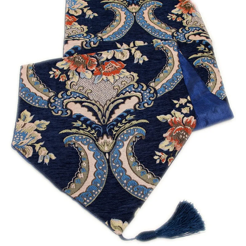 

Retro Palace Classical Chenille Jacquard Table Runner Bed Flag Coffee Table TV Cover,Table Runner