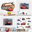 Disney наклейки на стену автомобиля lightning McQueen для маленького мальчика, аксессуары для спальни домашний Декор наклейки с персонажами из мультфильмов росписи DIY обои плакат