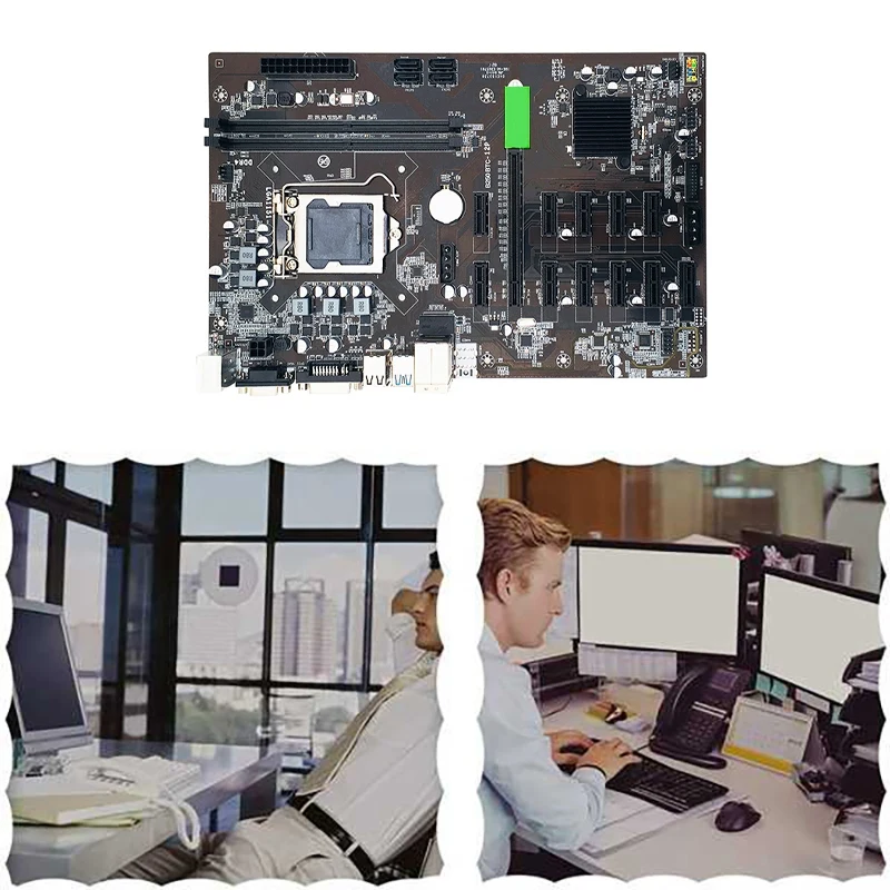 Материнская плата B250 BTC для майнинга 12 Pcie 16X слот видеокарты 1151 интерфейс ЦП DDR4