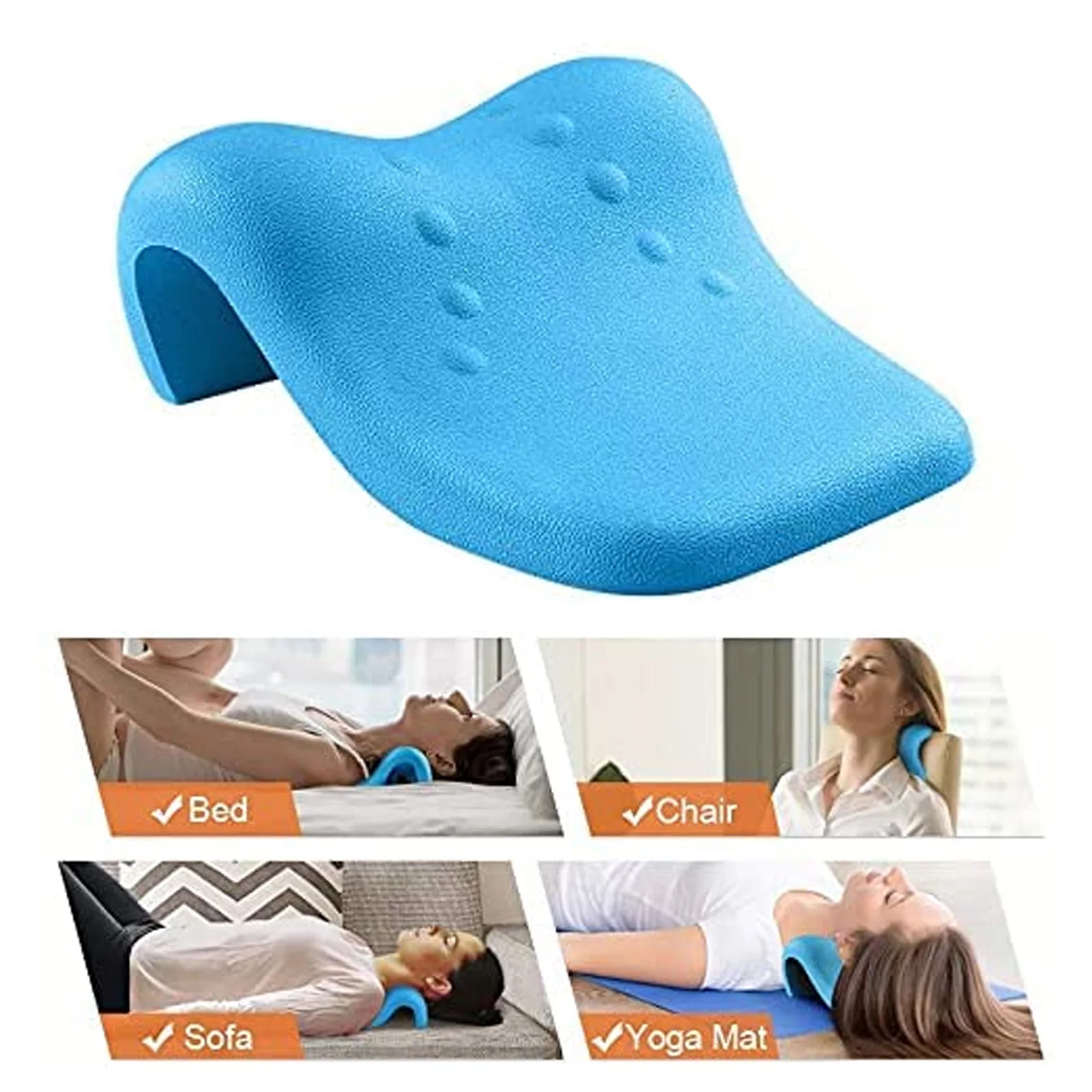 

Neck Stretcher - Cervical Traction Massager Pillow for Pain Relief Traction Neck Massager Chiropractic Pillow Massage Tool