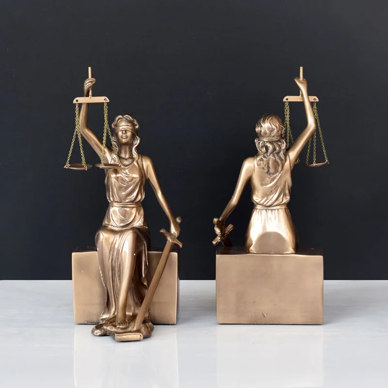 Креативная имитация бронзы статуя богини юстиции книжный шкаф подарки для офиса