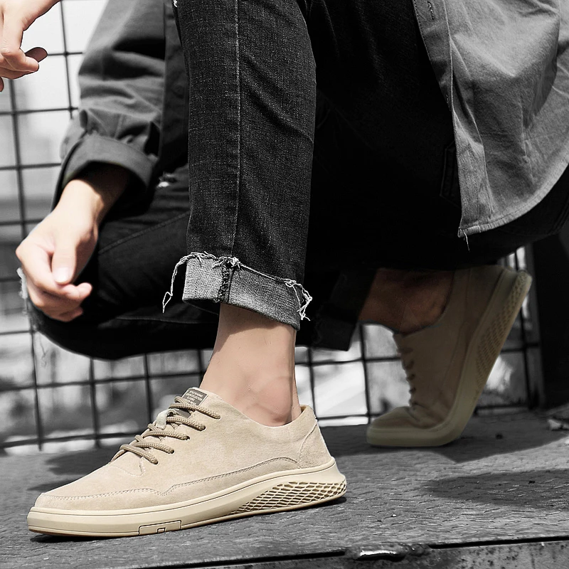 

Men's Shoes casual Genuine Leather Shoes fashion breathable Men's Shoes lace up Man Shoes cow Leather Casual Shoes men