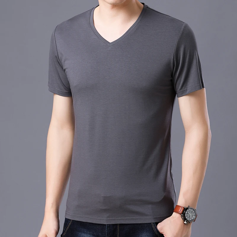 

2021 T Shirt Men Cotton V-Neck Short Sleeve T Shirts Male Summer Tops Tees jke1815