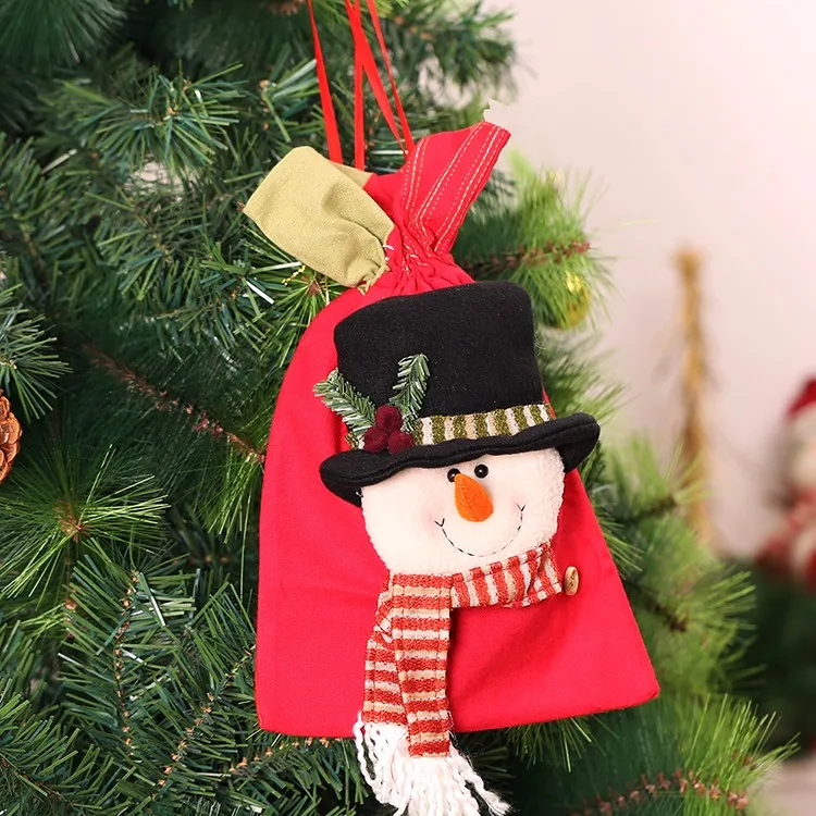 Snowman Санта-Клаус, Санта-Клаус, натальные конфеты, держатели для подарков, Рождественский мешок, Новогодний подарочный мешок, adornos de navidad, украшения для рождественской елки - Цвет: Snowman