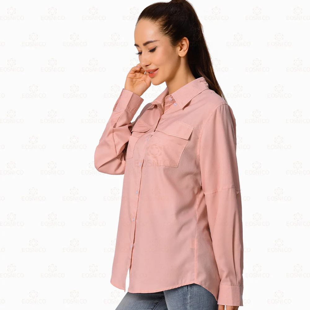 

2021 Fashion Pocket Oversized Double-layered Shirt Sweat Absorbent Breathable Long Sleeve Asymmetric Loose Blouse Chic Top
