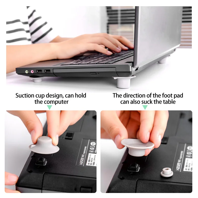 

ANMONE 4Pcs/Set Portable Notebook Cooling Feet Non-Slip Mat Laptop Holder Laptop Heat Reduction Pad Comptuer Accessories