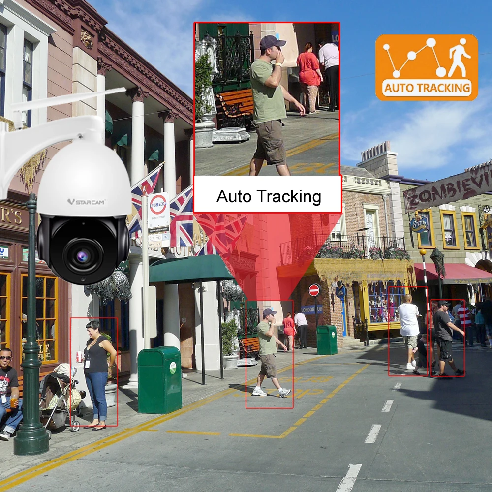 Купольная камера видеонаблюдения Vstarcam водонепроницаемая Поворотная IP ПНН 4 МП