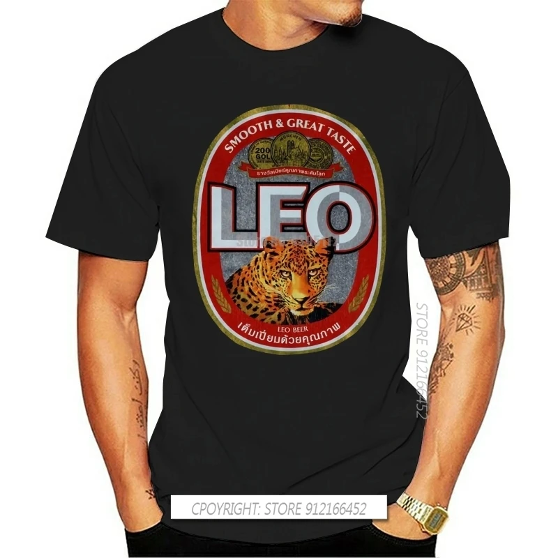 

New Men T Shirt Thai Leo Beer Thailand Leopard Soft Pure Cotton 100% New Tee M L Xl Pure Cotton T Shirts Man Clothing