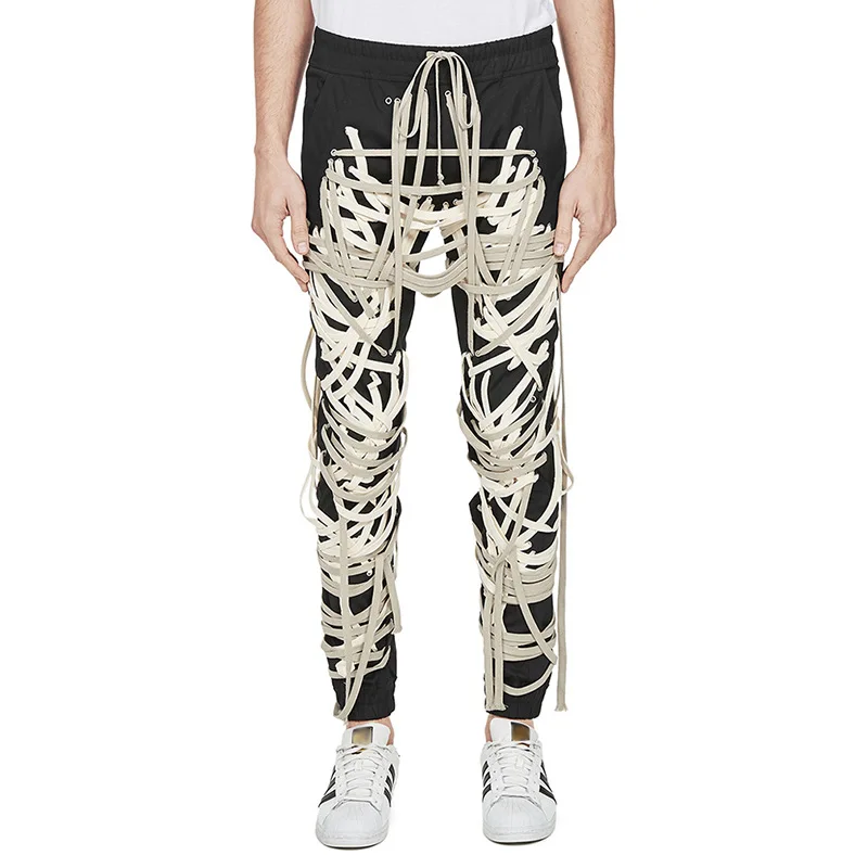 

Bondage Designer Chic Cool Show Music Festival Stage Trousers Man Fashion