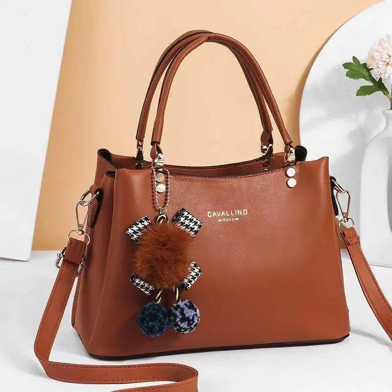 

DL031-26 New Horizontal Square Soft Handle Boston Bag Retro Solid Color Korean Fashion casual All Match Female Bag
