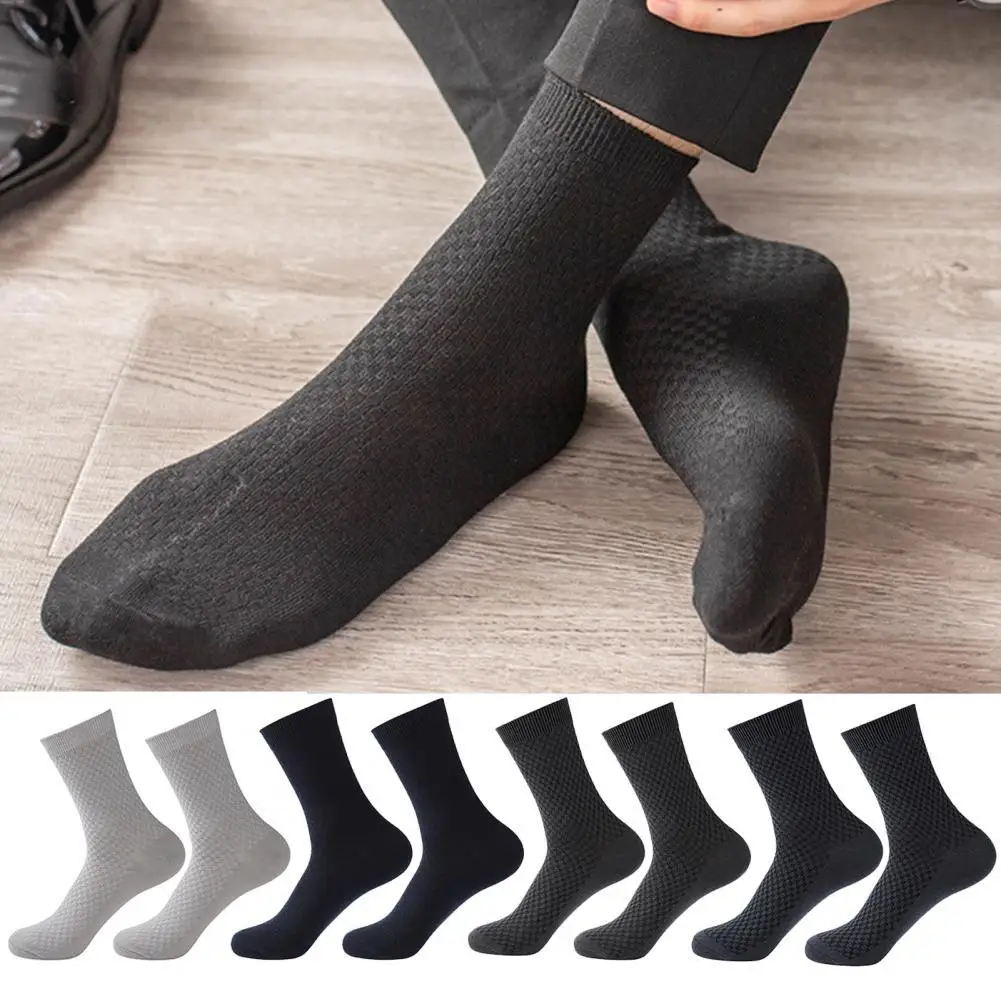 

10Pairs Men Socks Solid Color Elastic Breathable Middle Tube Socks Men Harajuku Crew Socks calcetines hombre chaussette homme