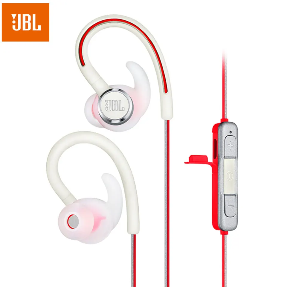 Белый JBL Reflect Contour 2 Беспроводная спортивная Гарнитура Bluetooth 3 кнопки дистанционного управления с микрофоном IPX5 Sweatproof Спортивная гарнитура бас наушники - Цвет: Белый