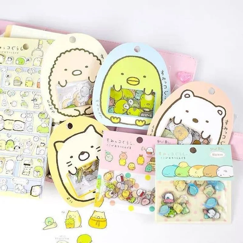 

50PCS Japanese Creative Stickers Small Fresh Cute Transparent Cartoon Stickers Hand Account Sickers Decoration