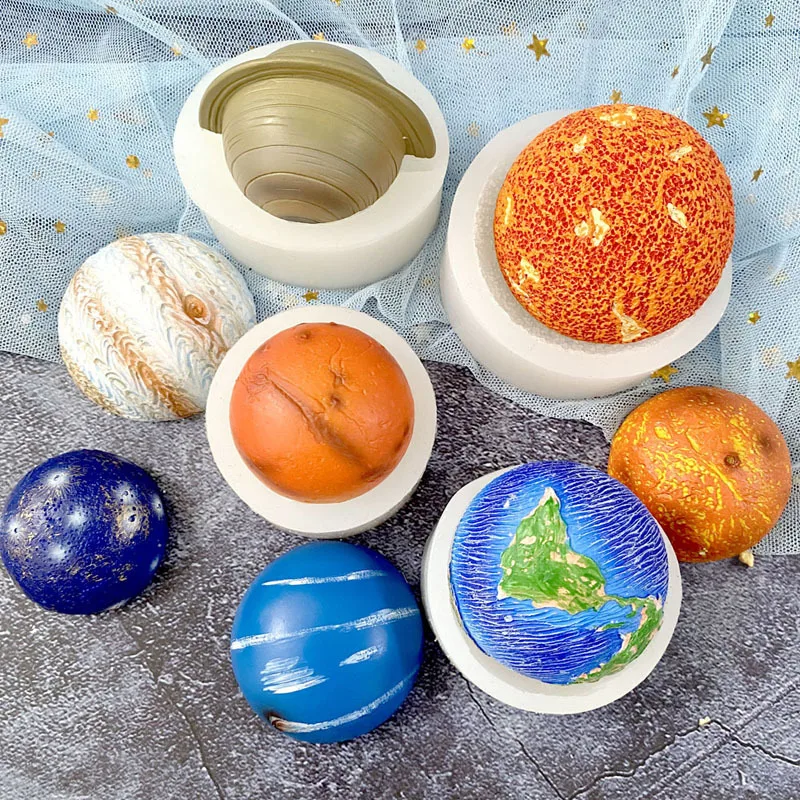 Мультяшный астронавт космический корабль планета силиконовая форма космическая