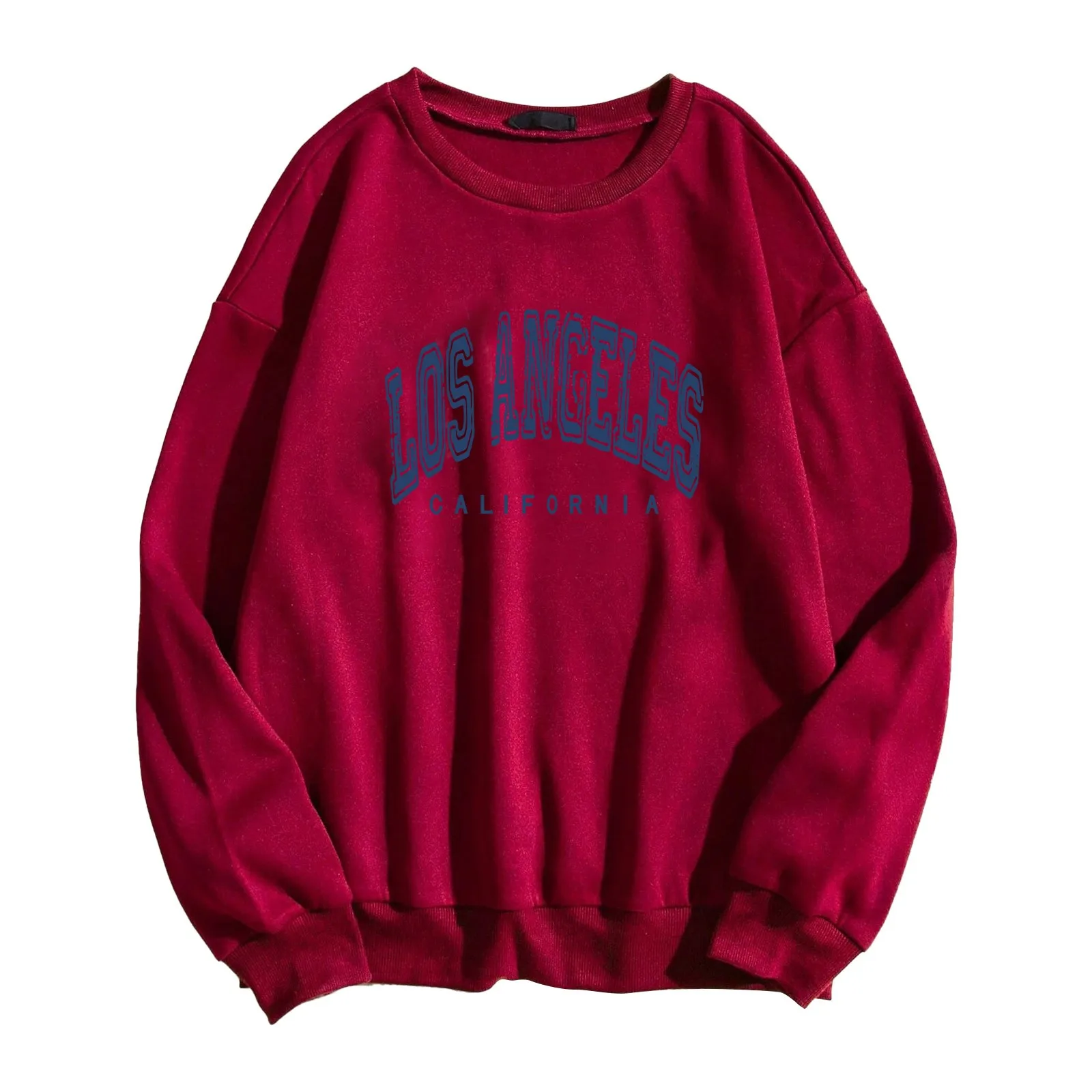 Женский свитшот модный коричневый пуловер с буквенным принтом Лос-Анджелеса