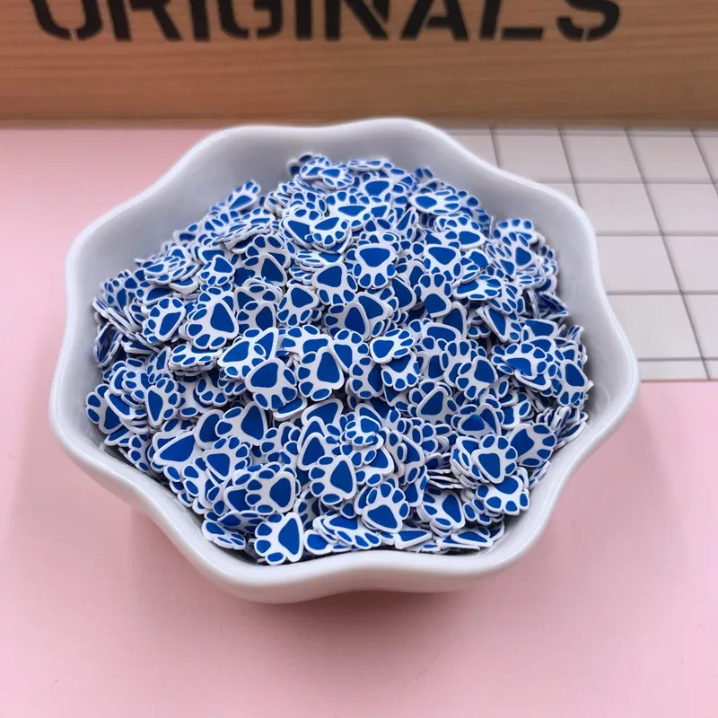 dark blue paw 50 г/лот Лидер продаж глины лапа, красочные Paw посыпать для ремесленничество, телефон, деко, "сделай сам" - Цвет: dark blue paw