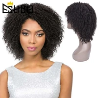 brazilian thick curly human hair wig short kinky curly human hair wigs remy 100 human hair machine made wig natural black