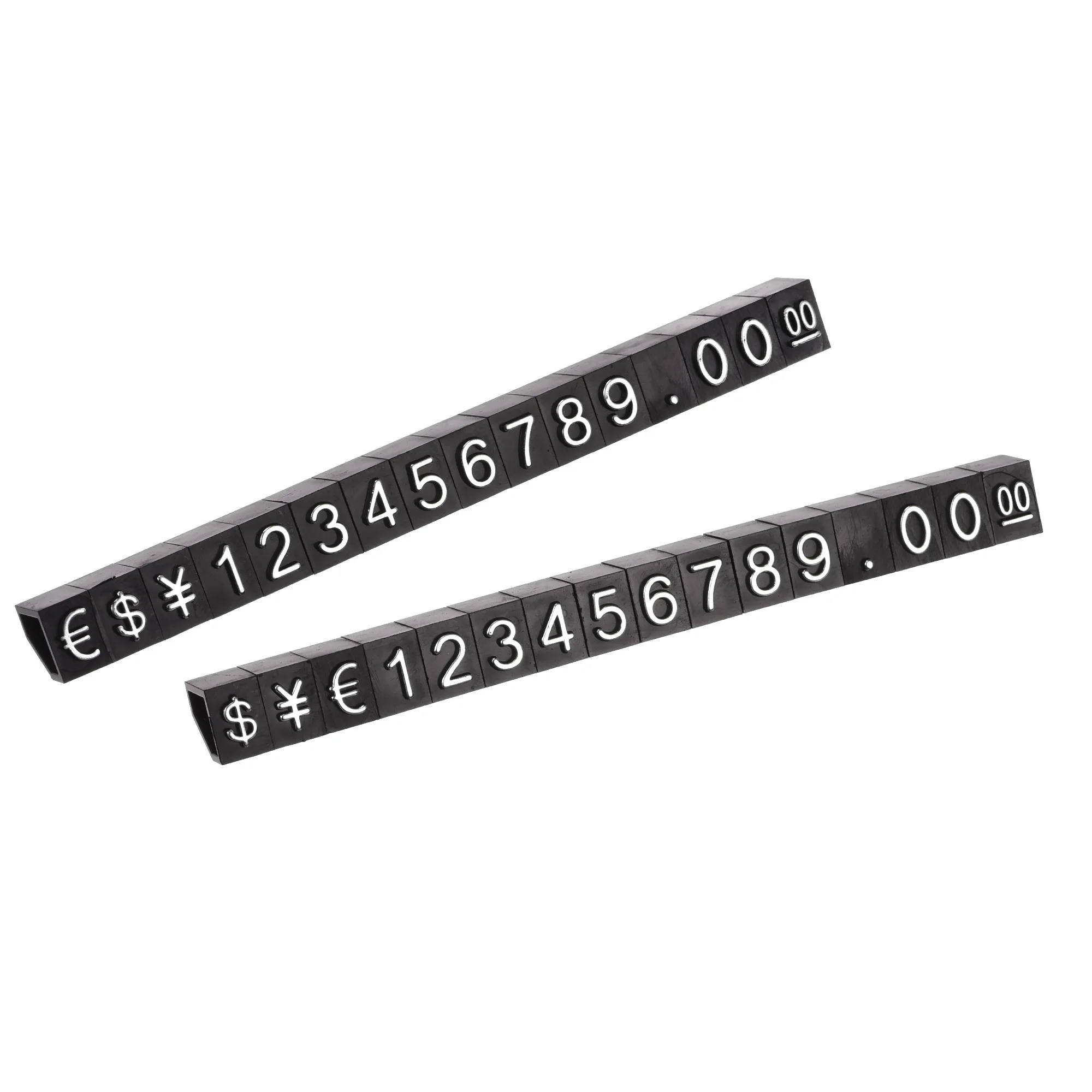 

Uxcell Adjustable Mini Cube Price Tag Display Number Silver on Black 3.8x6.9mm 16 Sets