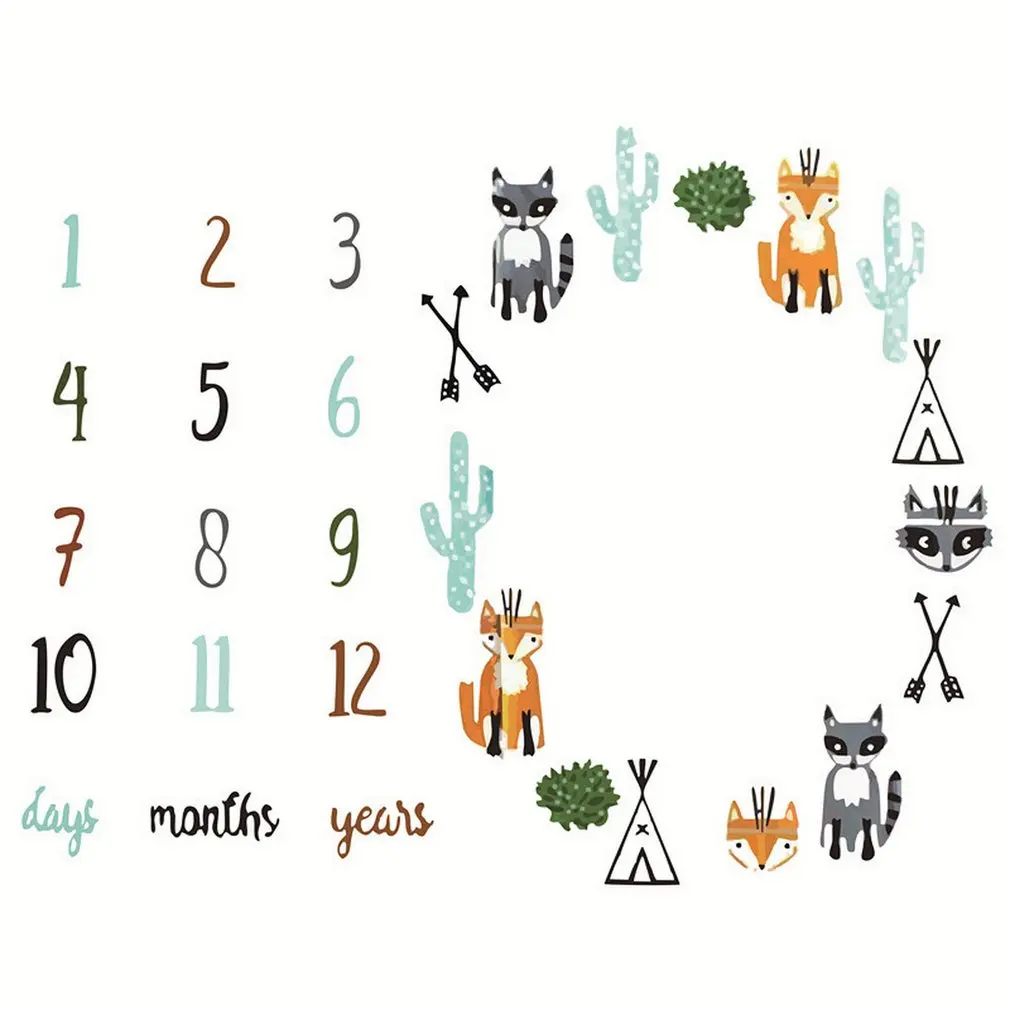 Новое Детское ежемесячное одеяло Ростомер с креативным рисунком Детская