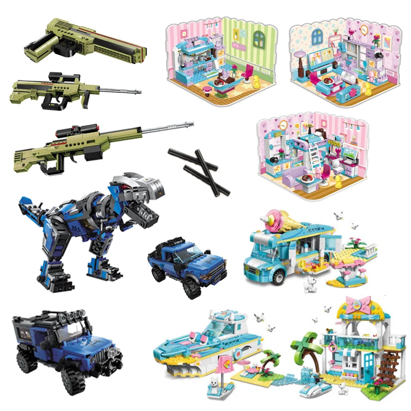 3 в 1 Детский конструктор Город|Блочные конструкторы| |