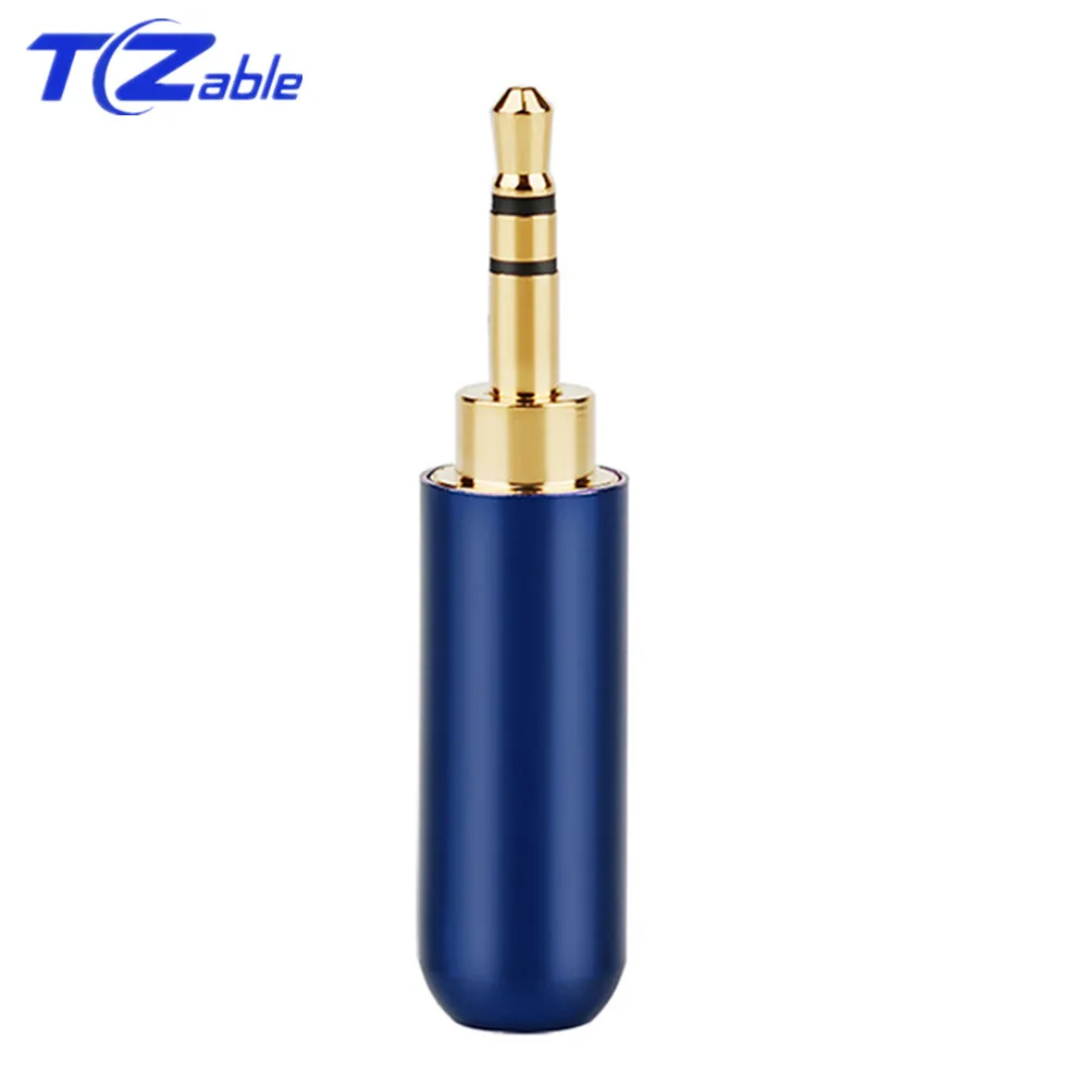 2.5mm 3 pole Blue 2 шт аудио разъем адаптер для наушников Hifi аудио разъем 2,5 мм 3/4 полюсный кабель для ремонта наушников припой разъем Золотой штекер мужской цвет - Цвет: 2.5mm 3 pole Blue