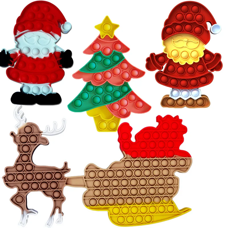 

Christmas Santa Claus Autism Special Needs Sensory Anti-stress Relief Toy Kids Toys Push Bubble System Its Fidget Toys