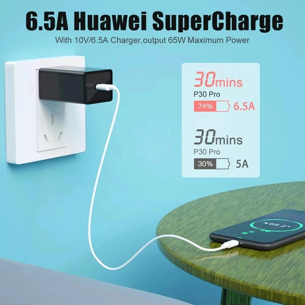 

QICHSHJIN 65W Super VOOC USB C Cable 5A Fast Charging Type-C Cable for OPPO Realme Quick Charge Super Chargers For Huawei