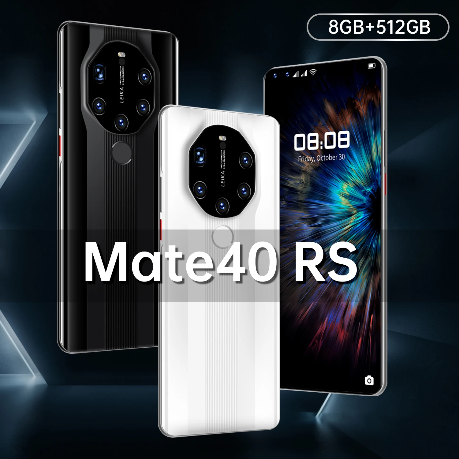 

Mate40 RS 7.3 Inch 12GB+512GB 3D Glass Plated Cover Smartphones Global Version Deca Core Andriod 11 5G Network Cell Phones