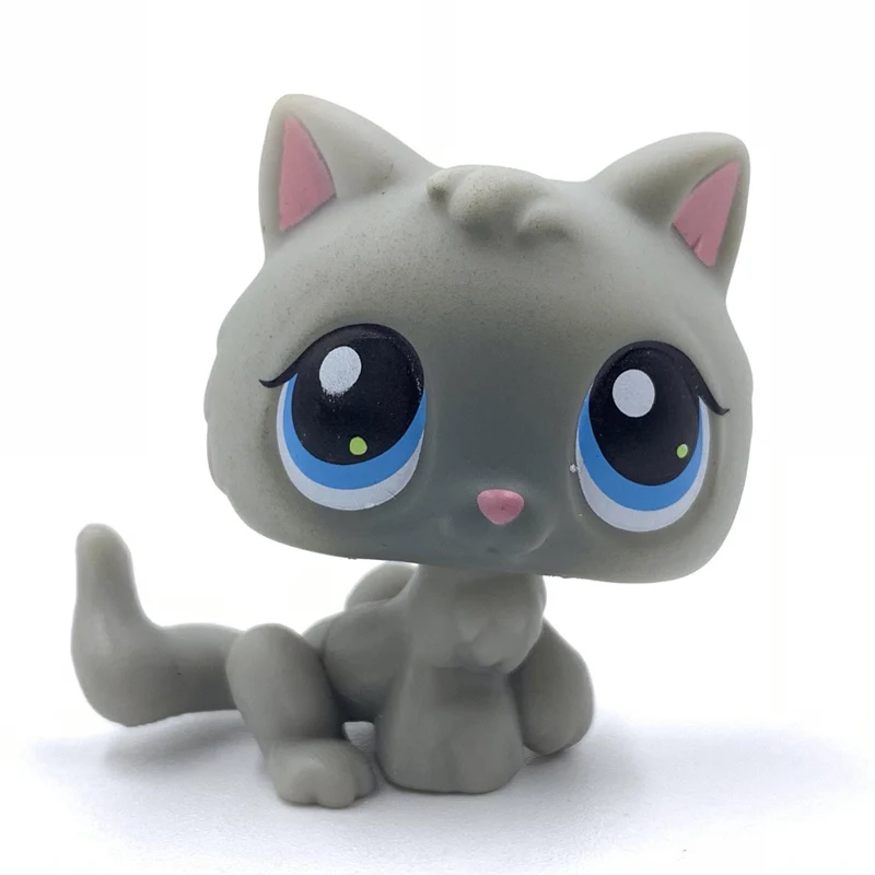 Кошка LPS редкая оригинальная Littlest pet shop игрушки кошка #66 светло-серая детская