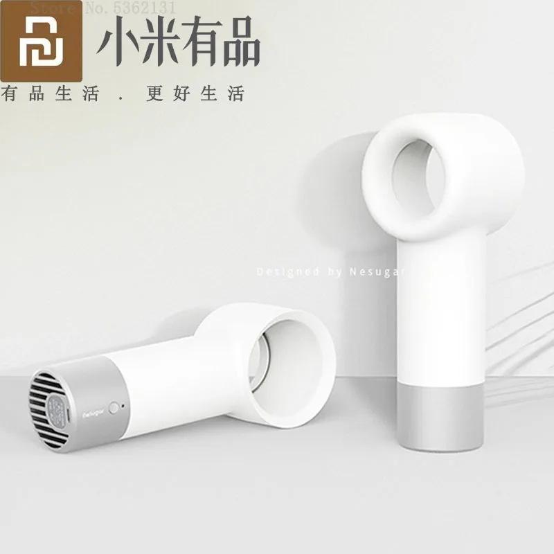 

Youpin NeSugar Handheld Bladeless Fan Bladeless Safety Strong Wind Low Noise Beautiful Portable Travel Use fans Mini Air Fans