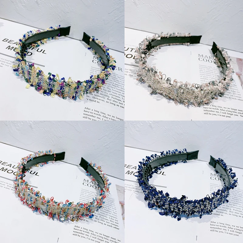 Женская трикотажная повязка на голову с зубчатой головкой обруч карамельного