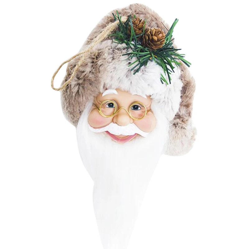 Искусственный Санта Клаус головка Рождественский орнамент красный колпачки для