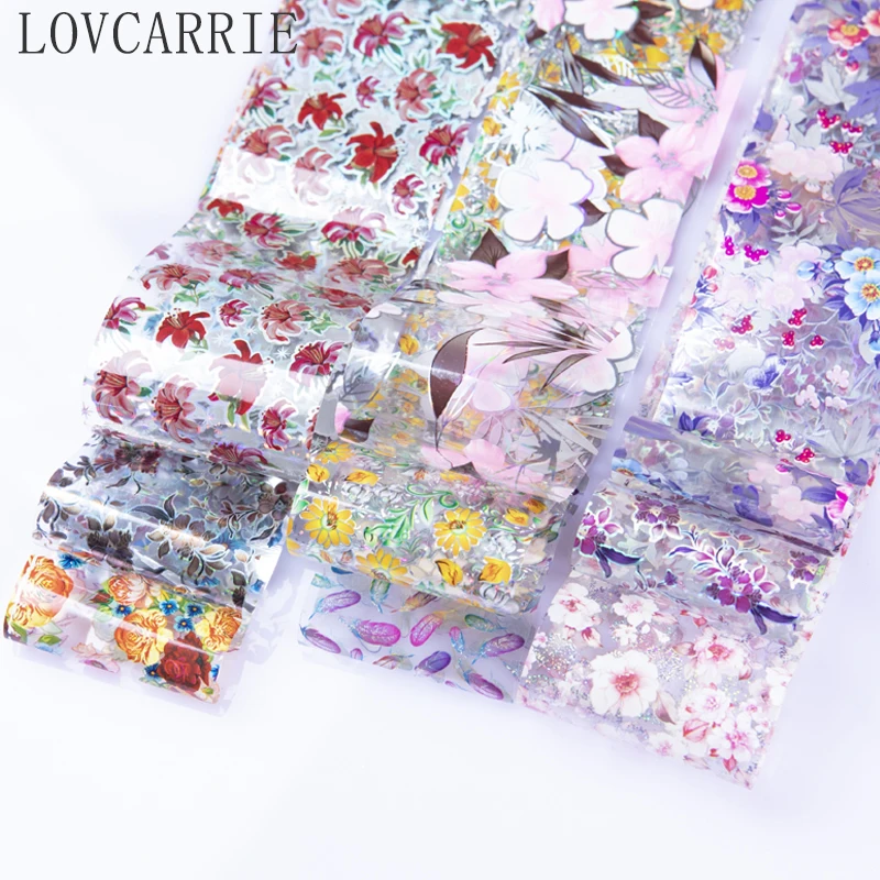 LOVCARRIE 100*4 см цветок Фольга для ногтей партия переводная фольга s Наклейка на ногти