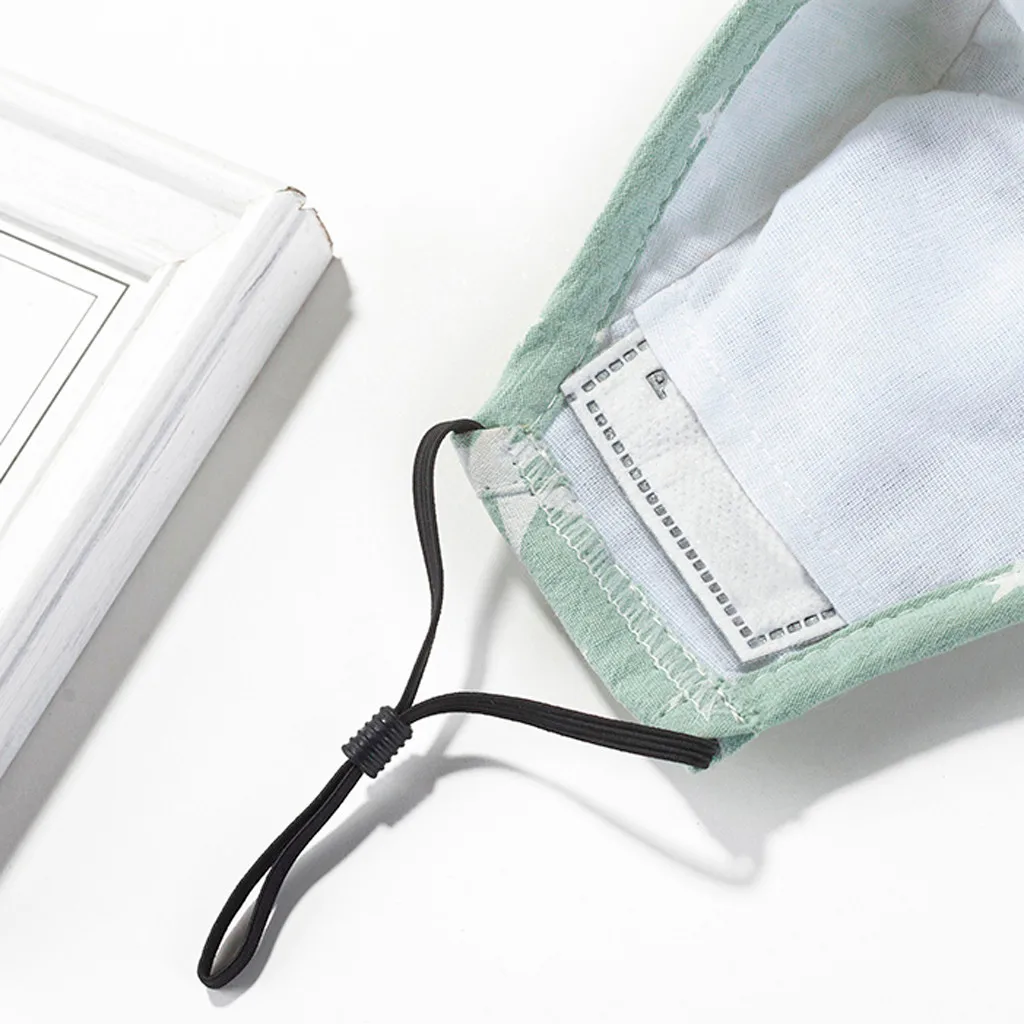 

3PC Kids Printed Mouth Masks Adjustable Reusable Children Outdoor Dustproof Breathable Protective Face Mask masque + 6PC Filters