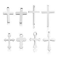 20pcs stainless steel cross religious charms diy pendant necklace bracelet making earrings findings handicraft jewelry supplies