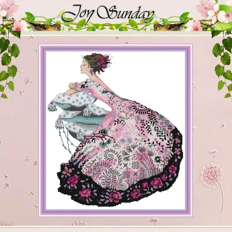 Женская юбка с цветочным принтом наборы для вышивки крестиком 11CT 14CT китайские