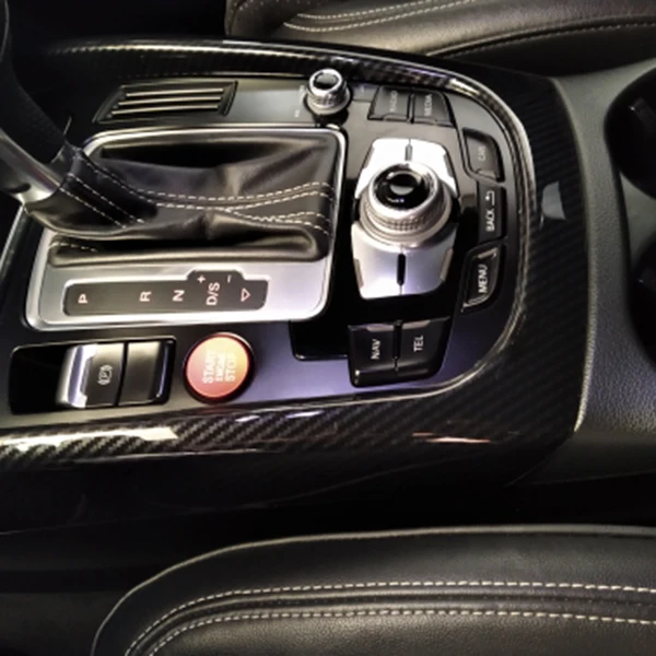 

Car Carbon Fiber Center Console Armrest Gear Shift Frame Trim Decoration For- Q5 2010-2017