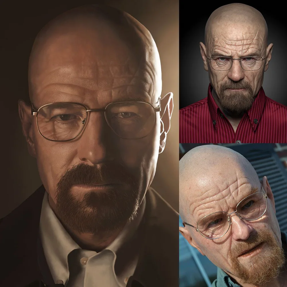 New Movie Celebrity Latex Mask Breaking Bad Professor Mr. White Realistic Costume Halloween Cosplay Props |