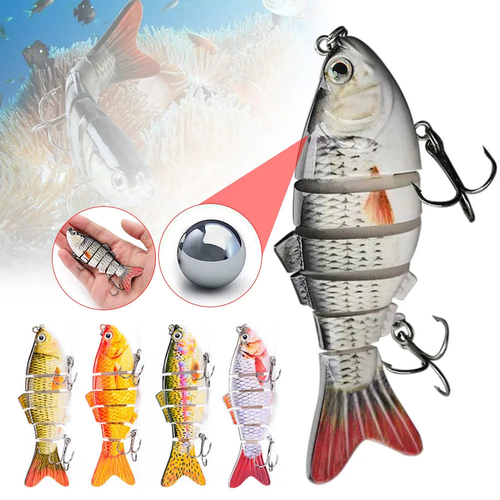 

5Pcs 10cm 150g hot model fishing lures hard bait Bass Fishing Hard Lure 6-segment Jointed Lure with Tackle Box