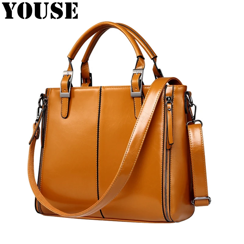 

YOUSE бренд 2020 новые женские сумка для коротких поездок трендовые Универсальные Сумки на одно плечо масляная Вощеная кожаная сумка DM0088 ...