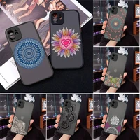 mandala lace flower phone case matte transparent for iphone 7 8 11 12 s mini pro x xs xr max plus cover funda