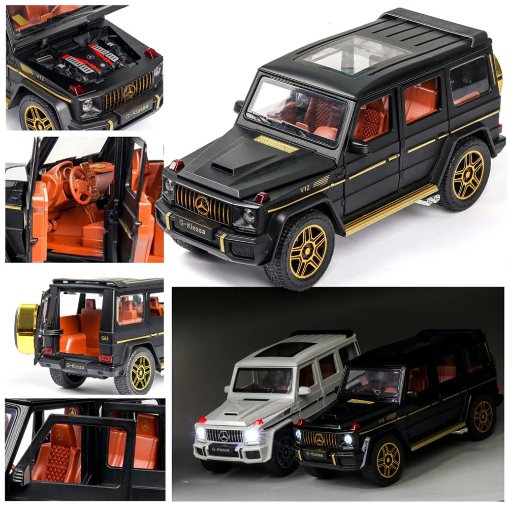 

Car Model 1:24 G63 SUV Alloy Cars Sound Light Pull Back High-quality simulation gift collection boy toy 6 Doors Scooter