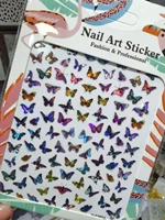 3d nail art stickers self adhesive butterfly decal 10x8 big sheet 40 styles 1pc nail art laser color butterfly sticker