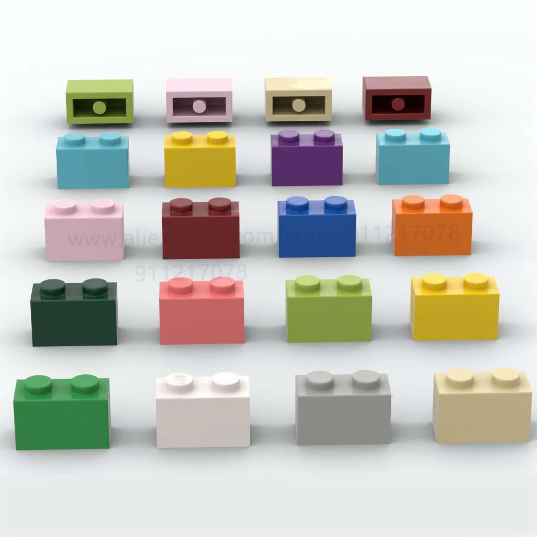 

100pcs Building Block Thick Bricks 1x2 Dots diy Toy tech Assemble Particles diy Brick Educational Creative Children Gift 3004