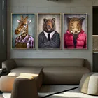 Скандинавский Искусство Жираф Животные в рабочих одежда холст фотообои абстрактный холст фотография