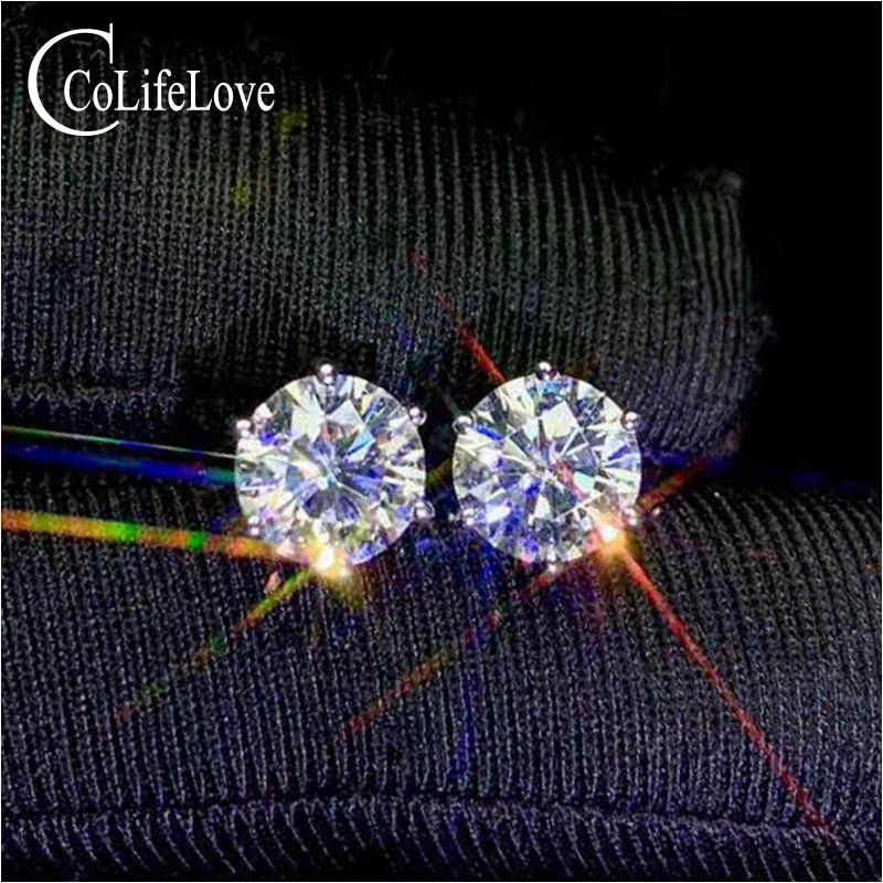 Ювелирные изделия colife 18K белое золото серьги с муассантом для свадьбы 1ct D Цвет